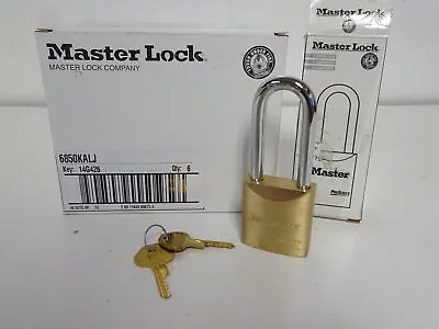 $99.95 • Buy Box Of 6 - Master Lock 2  Wide ProSeries Brass Padlock 6850KALJ - Key 14G426
