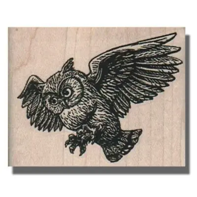 FLYING OWL Mounted Rubber Stamp Animal Bird Owl Stamp Wildlife Harry Potter • $9.75