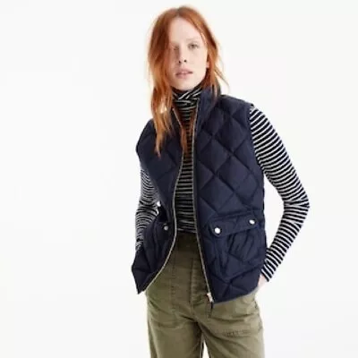 J. Crew L116204 Navy Blue Excursion Quilted Down Puffer Vest Size XS • $95
