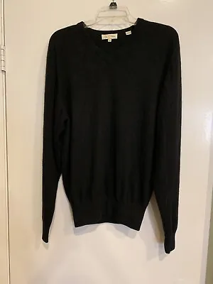 Pete Millar Medium Cashmere Sweater 100% Pure  Cashmere Black V Neck Long Sleeve • $38