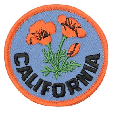 California Poppy Patch - Los Angeles San Francisco Flower CA Badge 2.5 (Iron On) • $3.74