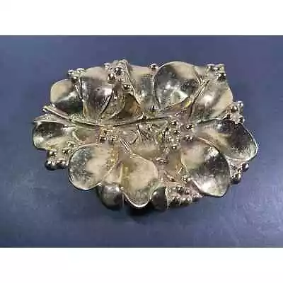 $60 • Buy 1956 Virginia VA Metal Crafters 4-36 Trinket Dish Mistletoe Solid Brass 5  MCM