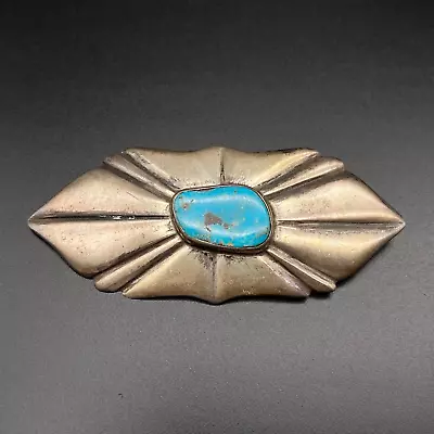 Vintage Southwestern Turquoise Silver Brooch Pin • $465