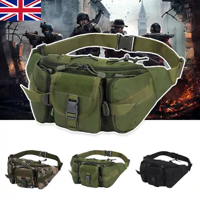 Men Waist Bag Tactical Nylon Fanny Pack Military Molle Travel Hip Belt Bum Pouch • £11.99