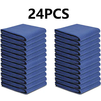 24 Moving Blankets 80 X72  Protective Shipping Packing Furniture Pads Blue  • $103.58