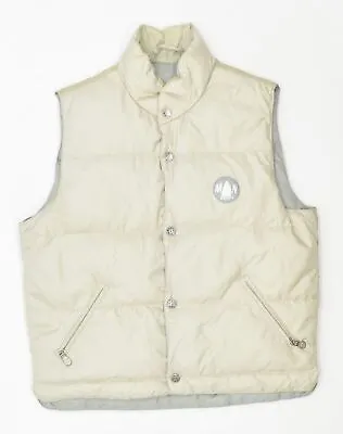 MURPHY & NYE Mens Padded Gilet UK 38 Medium Beige Polyamide IO08 • £17.57