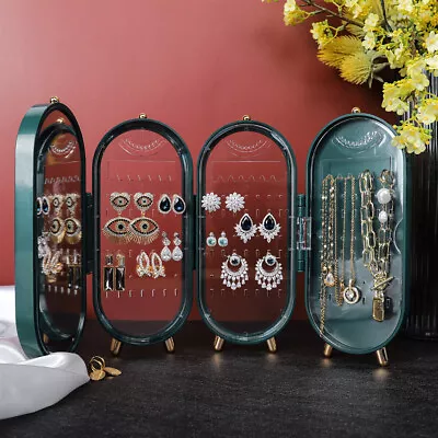 Folding Earring Necklace Display Holder Stand Jewellery Organiser Storage Box • £9.95