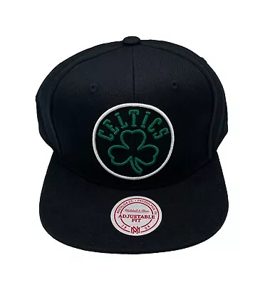 Mitchell & Ness Boston Celtics Neon Logo Black Adjustable Snapback Hat Cap • $34.99