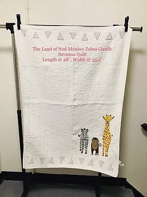 Land Of Nod Zebra Monkey Giraffe Quilt Comforter Baby Blanket • $150