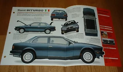 ★★1986 Maserati Biturbo Spec Sheet Info Brochure Photo 81-86 Bi-turbo★★ • $8.09