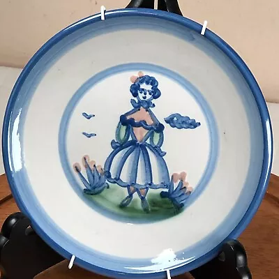 Vintage M.A. Hadley Pottery Woman Lady Girl Farmer Salad Dessert Plate 8  • $19.99