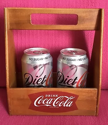 Coca Cola Wooden Carry Crate For Cans Or Bottles 8.25” Tall • £19.99