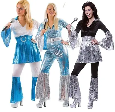 Eurovision Adults 70s Fancy Dress Retro 1970s Disco Dancing Mamma Mia • £28.99