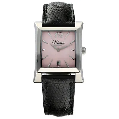 Vulcain Vulcanova 600120G85BAO901 Pink Dial Steel Square Quartz Women's Watch • $365