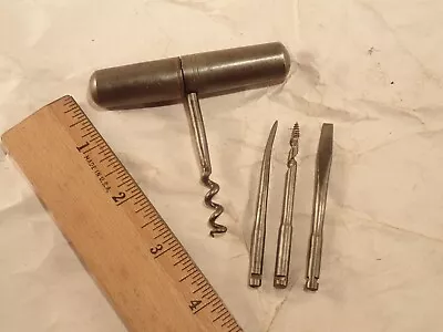 Vtg Barrel Pocket Combination Multi Tool Kit Corkscrew Screwdriver Etc. GERMANY • $19.95