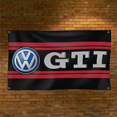 Volkswagen GTI 3x5ft Flag VW Passat Golf Car Show Man Cave Wall Decor Banner • $14.95