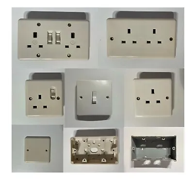 VINTAGE MK SINGLEDOUBLE PLUG SOCKETS SWITCHES 1960s • £10