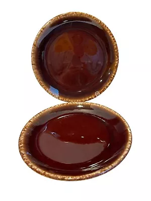 Set Of 2 Vintage McCoy Brown Drip Glaze Dinner 10  Plates USA • $35