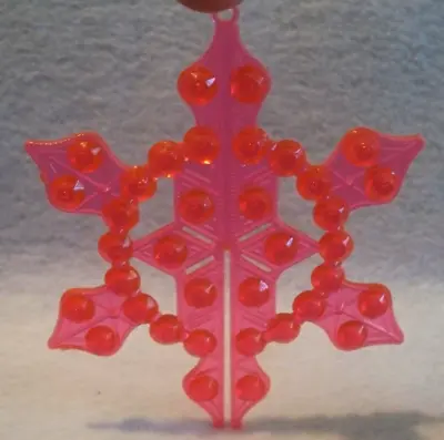 Rare Vintage Fluorescent  Pink Plastic Snowflake Ornament • $12.95