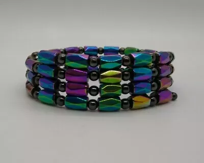 Therapeutic Rainbow Hematite Magnetic Bead Wrap Bracelet/ Necklace; Handmade 24  • $15.24