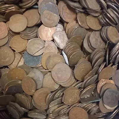 Job Lot 1kilo Copper/bronze Old English Half Pennies Unsorted Coins • £5.95