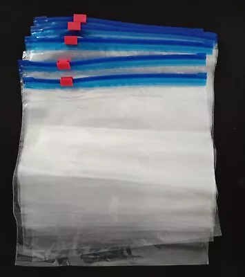 Zip Lock Food Storage Freezer Bags Resealable Reusable Plastic Large Bags 22ccm • £3.44