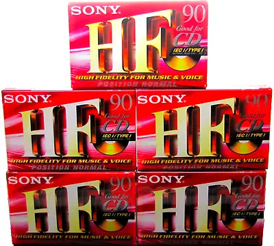 5 X Sony Hf90 Blank Audio Cassette Tapes Iec 1 Type 1 Brand New Sealed  • £14.66