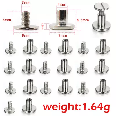 US 10/20/40Pcs Flat Belt Screw Leather Craft Chicago Nail Brass Rivet Stud Heads • $9.95