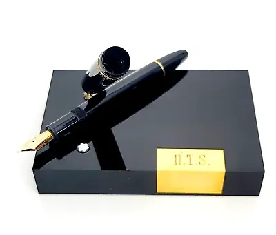 Montblanc Meisterstuck 146 Le Grand Fountain Pen & Holder 4810 14k Gold Nib Vtg • $450