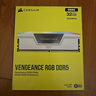 CORSAIR Vengeance RGB 32GB PC5-48000 (DDR5-6000) RAM Memory White • $90