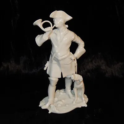 Vintage KAISER Porcelain Figure Bochmann Hunter 459 Horn Dog Fox Hunt Blanc • $74.95