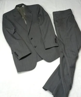  The Sansabelt Suit 2 Piece Gray Wool Suit Vintage Mens 42R Coat 36x30 Pants EUC • $144
