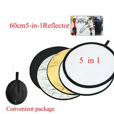 Camera Portable Round Collapsible Multi Photo Disc Photography Reflector 60CM • £11.69
