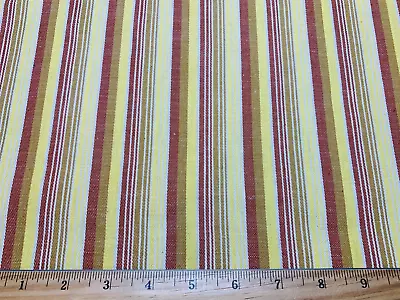 Vintage Cotton Fabric Pillow Ticking Yellow Brown Woven Stripes 37 W 30 L • $10.99