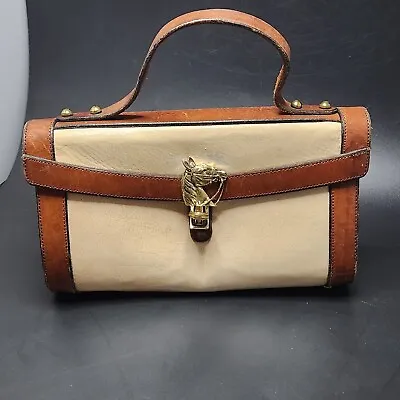  1950s Handbag John Romain Equestrian Leather  Purse Vintage • $65