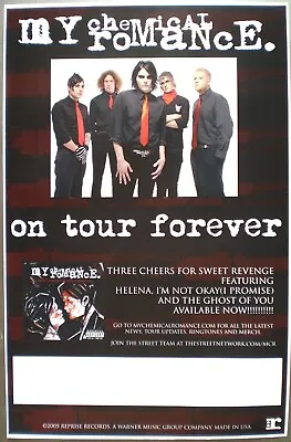 MY CHEMICAL ROMANCE  ON TOUR FOREVER  U.S. PROMO POSTER - Alternative Rock Music • $19.19