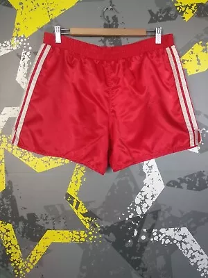 Adidas Vintage Football Running Shorts Red YUGOSLAVIA 90s Nylon Mens L(M) Ig93 • $29.74