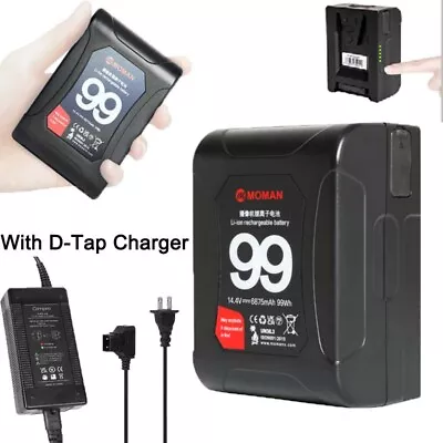 Moman V Mount Battery 99Wh 6875mAh With Gimpro D-tap Charger For Cameras Monitor • $139