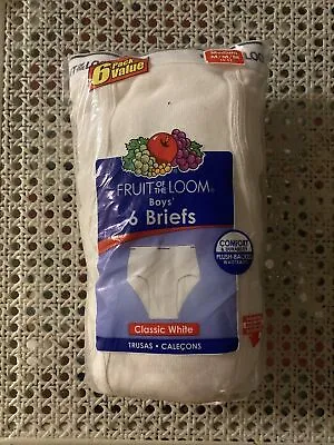 Fruit Of The Loom Tighty Whitey White Boys 6 Pack Briefs Size M 10-12 NEW 2009 • $30