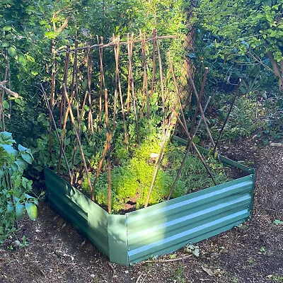 £34.99 • Buy Green Metal Raised Bed Vegetable Flower Garden Planter (100 X 100 X 30cm)
