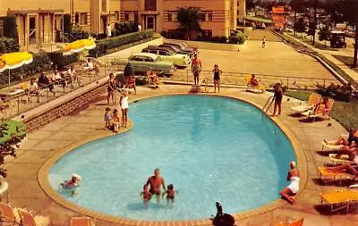 Cincinnati Ohio NORTH PLAZA MOTEL Pool Roadside 1950s Cars Vintage Postcard • $2.99