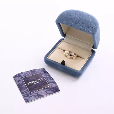 MIKIMOTO Ring 5P Pearl 750 K18 YG Yellow Gold US 4.5 Authentic • $919.99