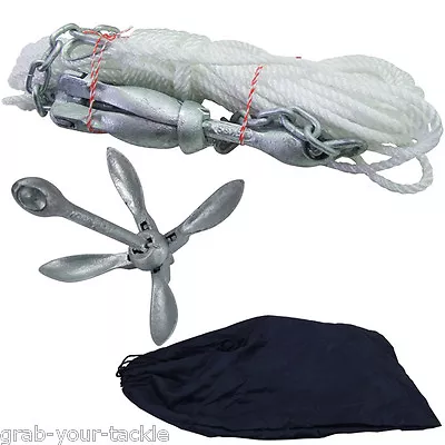 Jet SKI Anchor Kit 1.5KG Collapsible Folding GrapnelChain Rope & Shackles  • $51.70