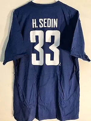 Reebok  NHL T SHIRT Vancouver Canucks Henrik Sedin Blue Sz L • $9.99