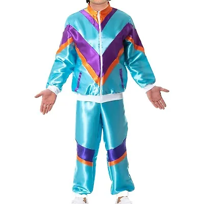 £7.99 • Buy Mens Adult 80s Scouser Shell Suit Fancy Dress Costume Tracksuit Stag Do Lot