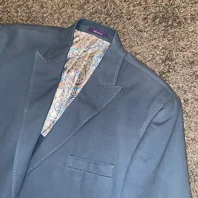 Alan Flusser Blazer Men's Blue W/Paisley Lined Blazer Size Large New No Tags • $34