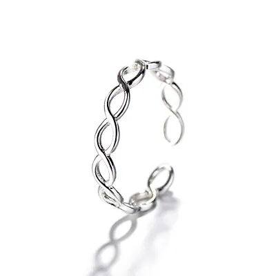 Ladies Classic Rings Friendship 925 Sterling Silver Rings Adjustable Thumb • £3.99