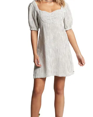 NWT Volcom Puff Sleeve Sunleashed Button-Back Dress M • $21