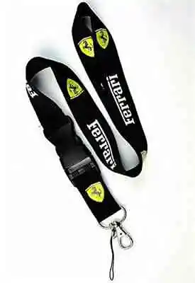 Black Ferrari Lanyard F1 Formula One Supercar NEW Black  - UK Seller • £6.99