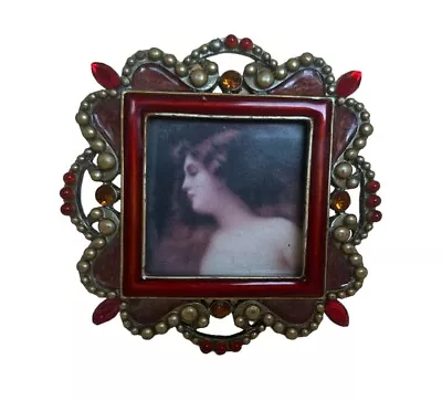 Vintage Miniature Bejeweled Victorian Style  Frame 2.5” X 2.5” • $18.99